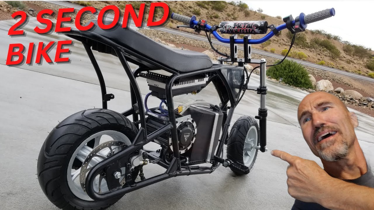 QS120 electric mini bike goes 0 to 30 in 2 seconds!