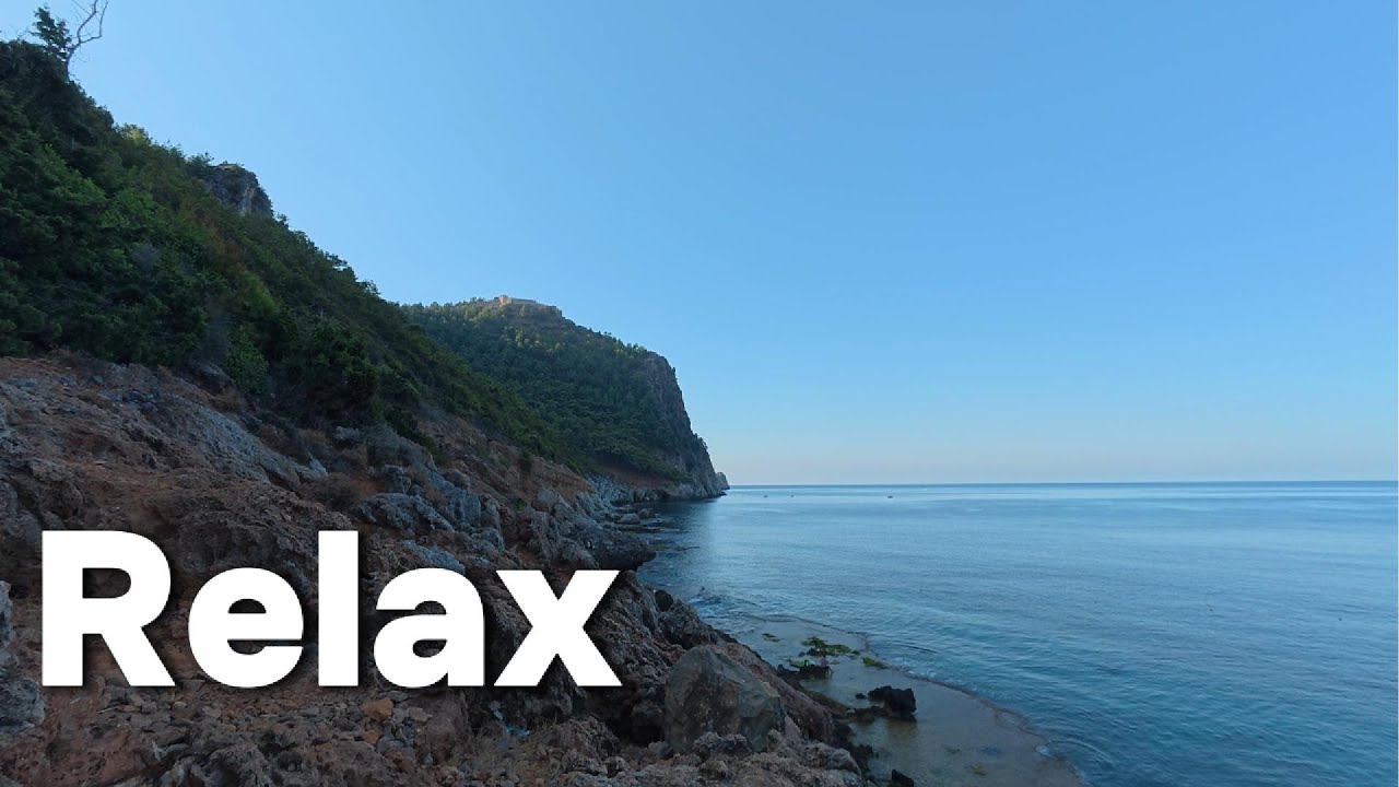 6 Hours Relaxing Ocean Waves  Mountain View & Calming Music for Sleep, Study, Meditation