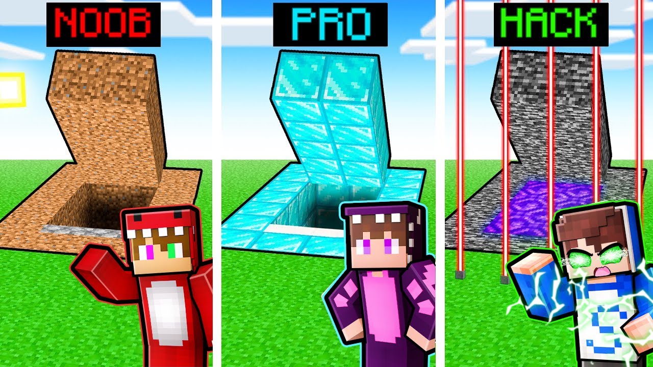 Construimos BUNKER NOOB vs PRO vs HACK en Minecraft 😰☢️ Sparta356