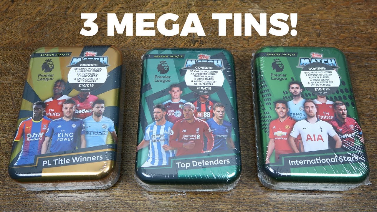 3 MEGA TINS! Match Attax 2018/19 Premier League