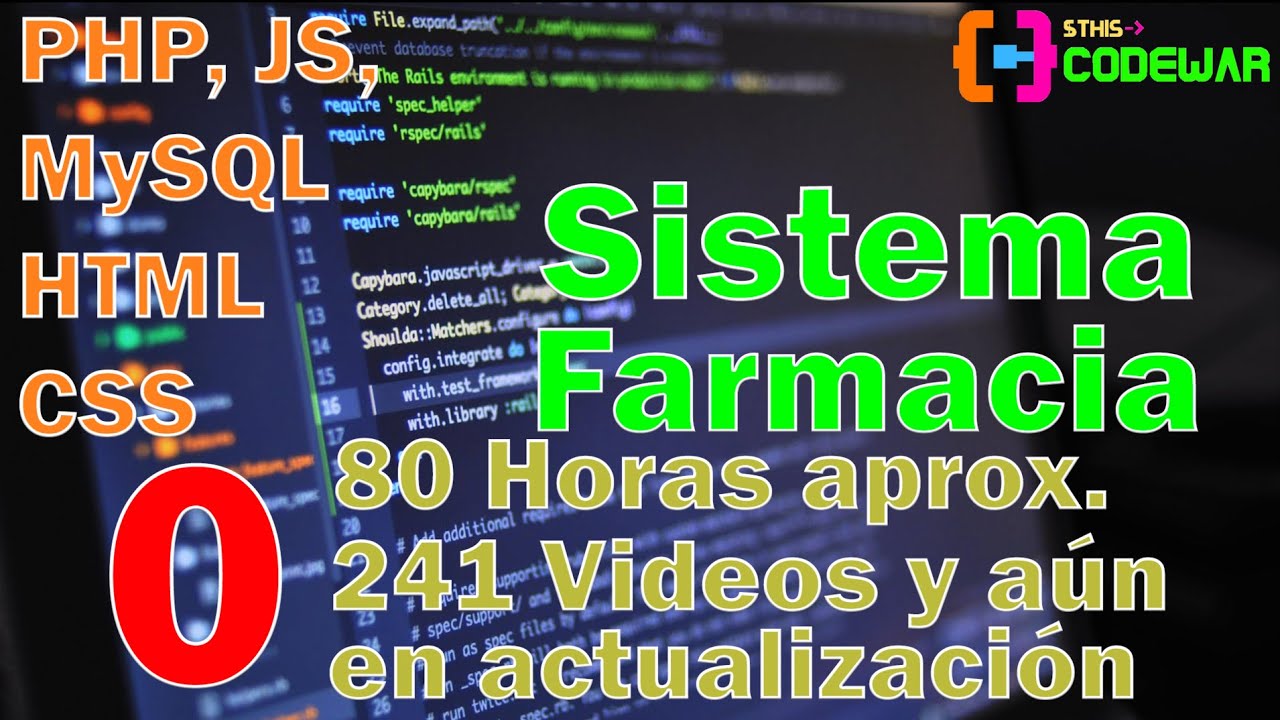 0. Curso completo de 80 Horas en 241 videos, Sistema Farmacia PHP JS MYSQL HTML CSS