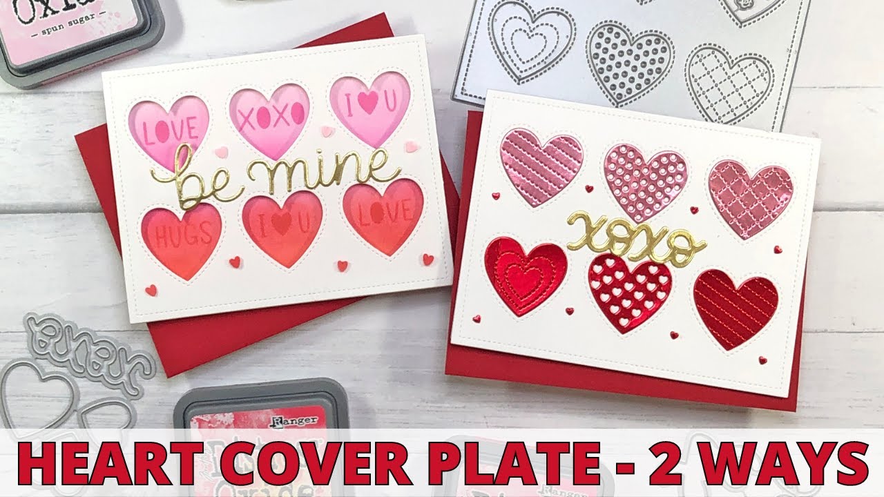 Easy Valentine's Day Cards using Heart Cover Plate | Pretty Pink Posh