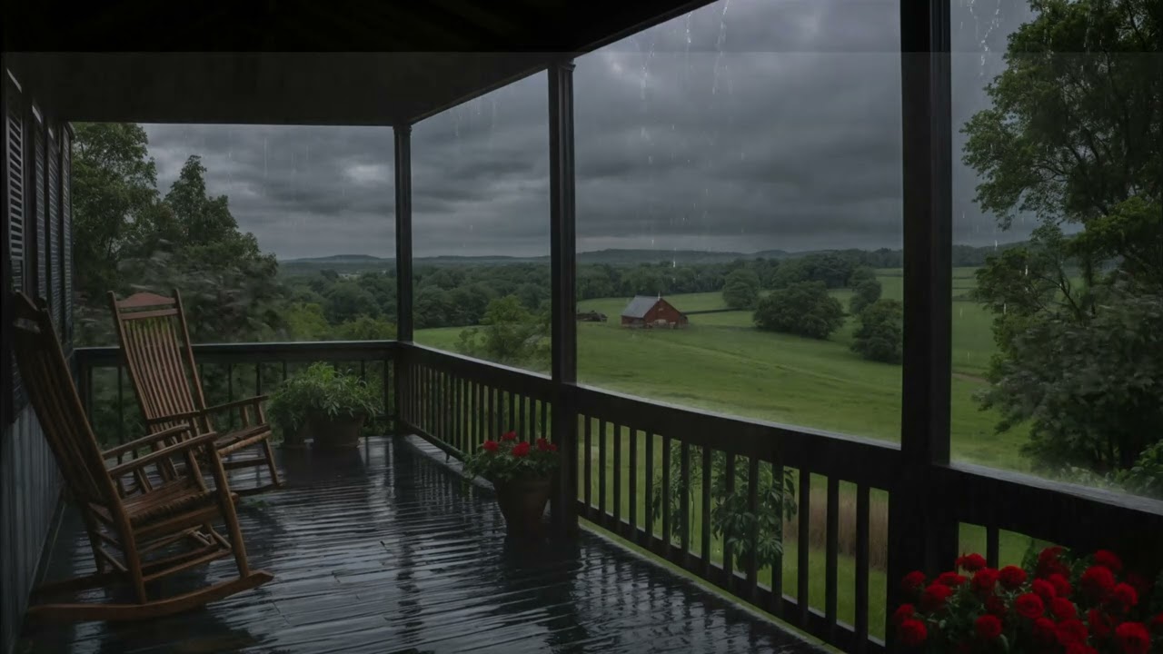 INSTANT DEEP REST 💤🌧️ Gentle Forest Rain 🌿 Cozy Balcony Sanctuary for Emotional Peace