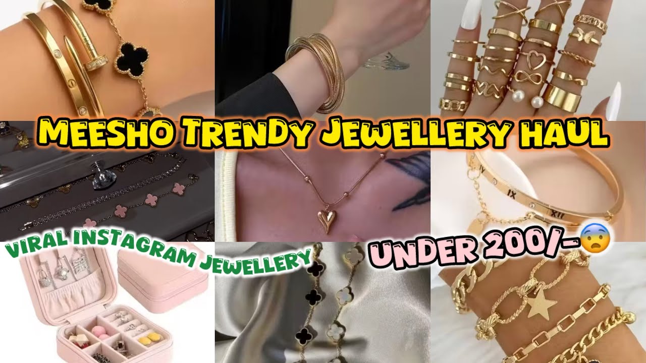 Meesho Trendy Jewellery haul😍❤️ under 200/-😨🫶🏻 Aesthetic viral Instagram jewellery from meesho💖 