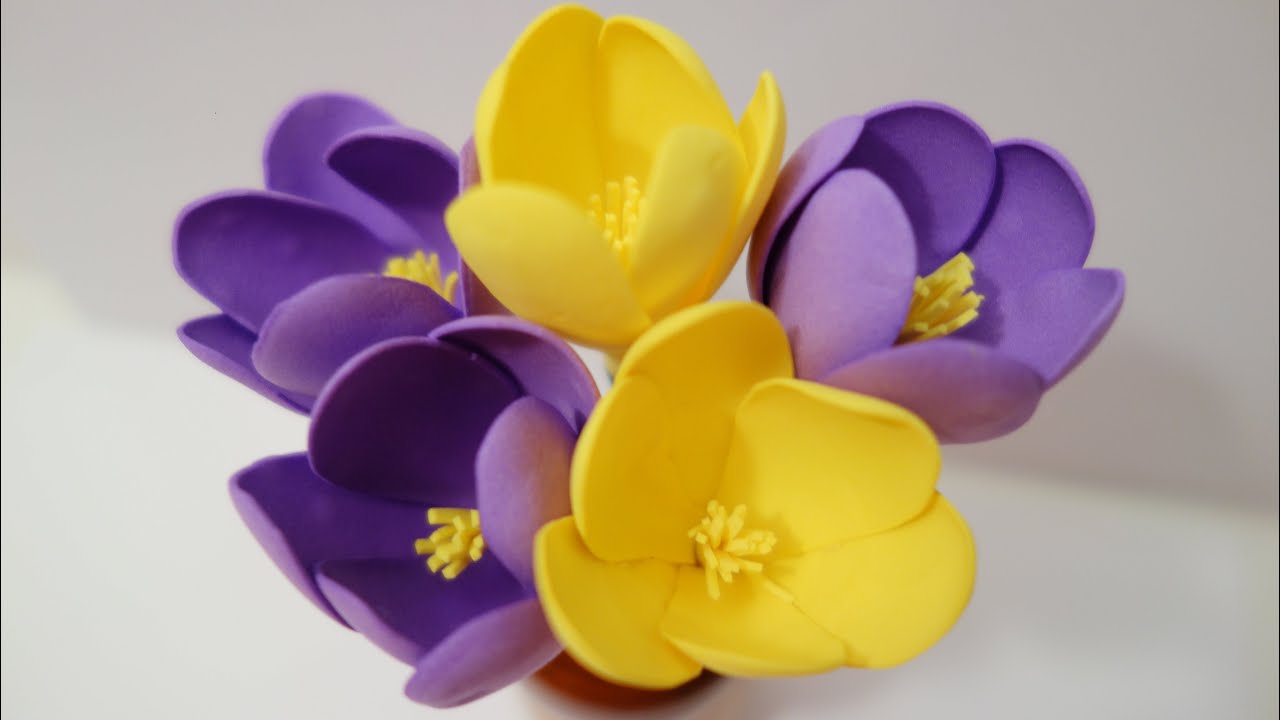 Крокусы из фоамирана. Украшение для волос. Crocuses foam. Hair ornament Viva Woman