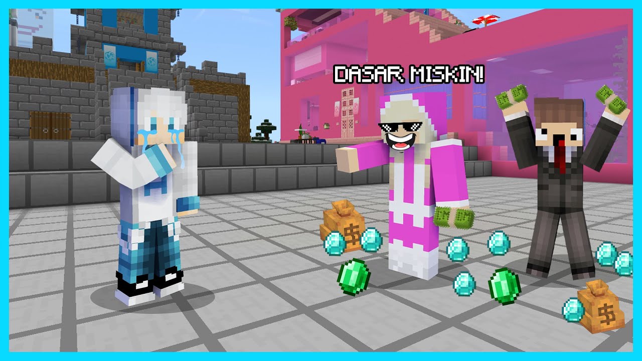 MIPAN & ZUZUZU JADI KAYA RAYA DAN MELUPAKAN AKUDAV DI MINECRAFT! SOMBONG BANGET