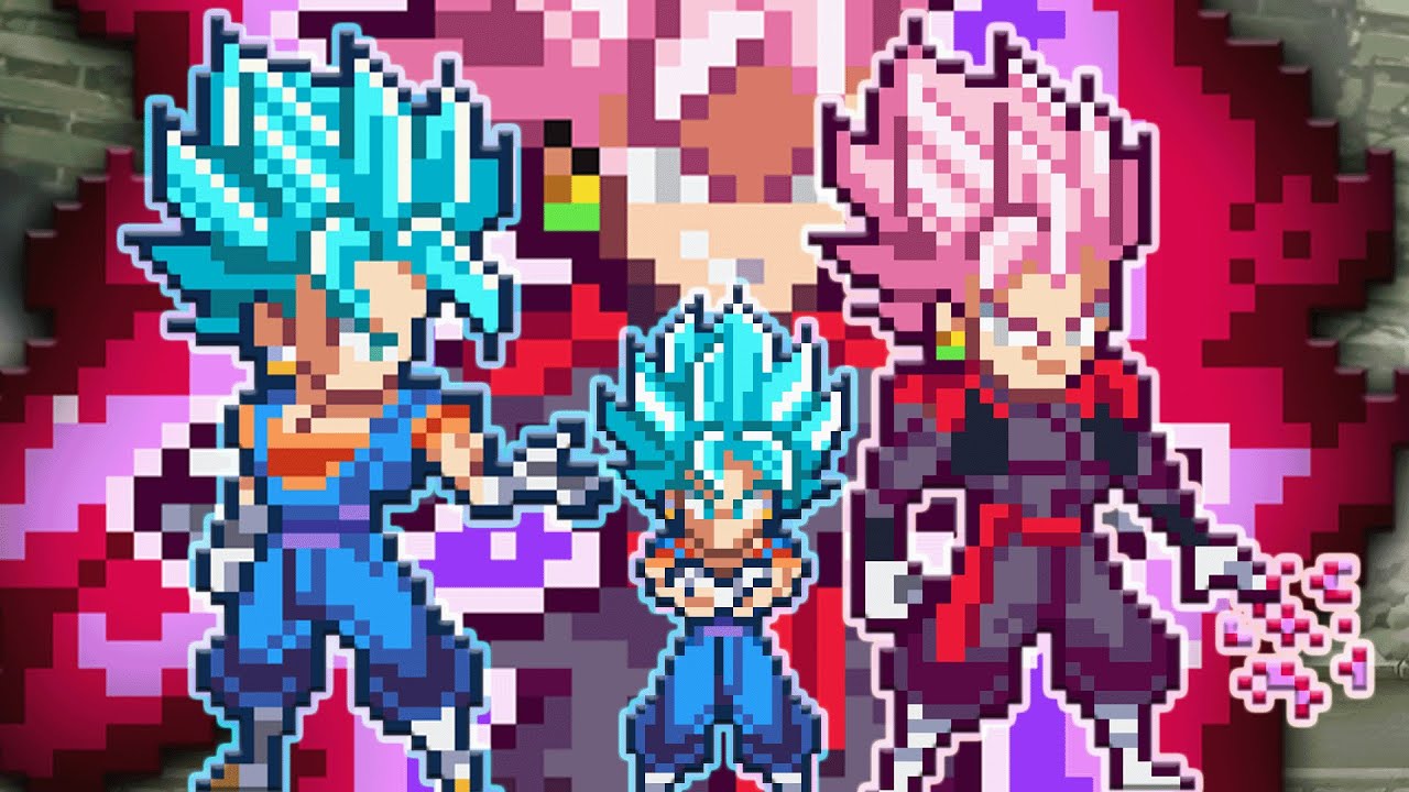 Vegito Blue vs Super Saiyan Rosé Gogeta Black (Sprite Animation)