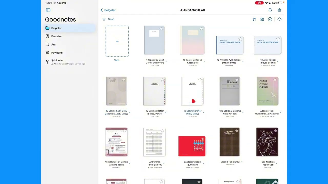 GOODNOTES İNTERAKTİF DEFTER ŞABLONLARI (ÜCRETSİZ LİNK AÇIKLAMADA)