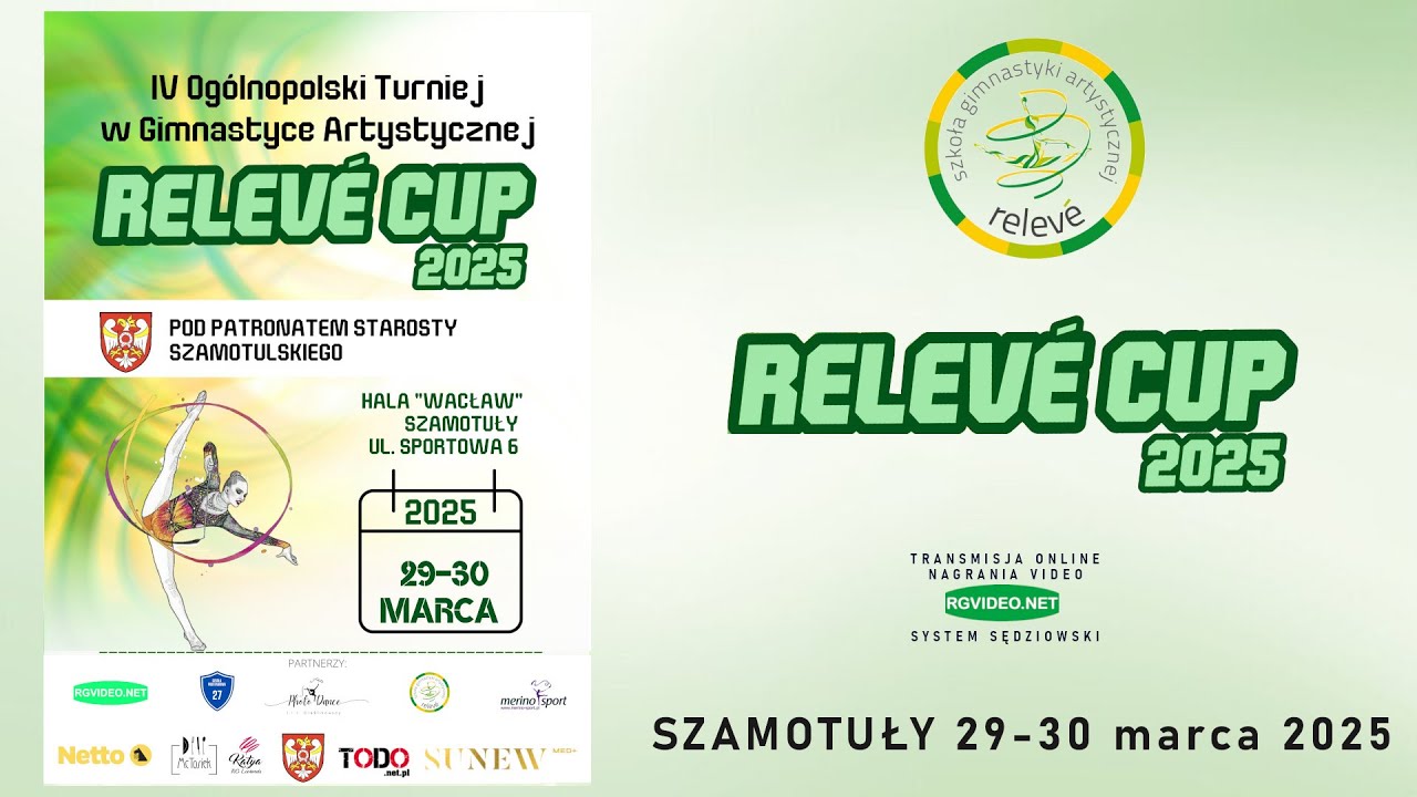 ZAPRASZAMY - RELEVE CUP - IV OGÓLNOPOLSKI TURNIEJ W GIMNASTYCE ARTYSTYCZNEJ