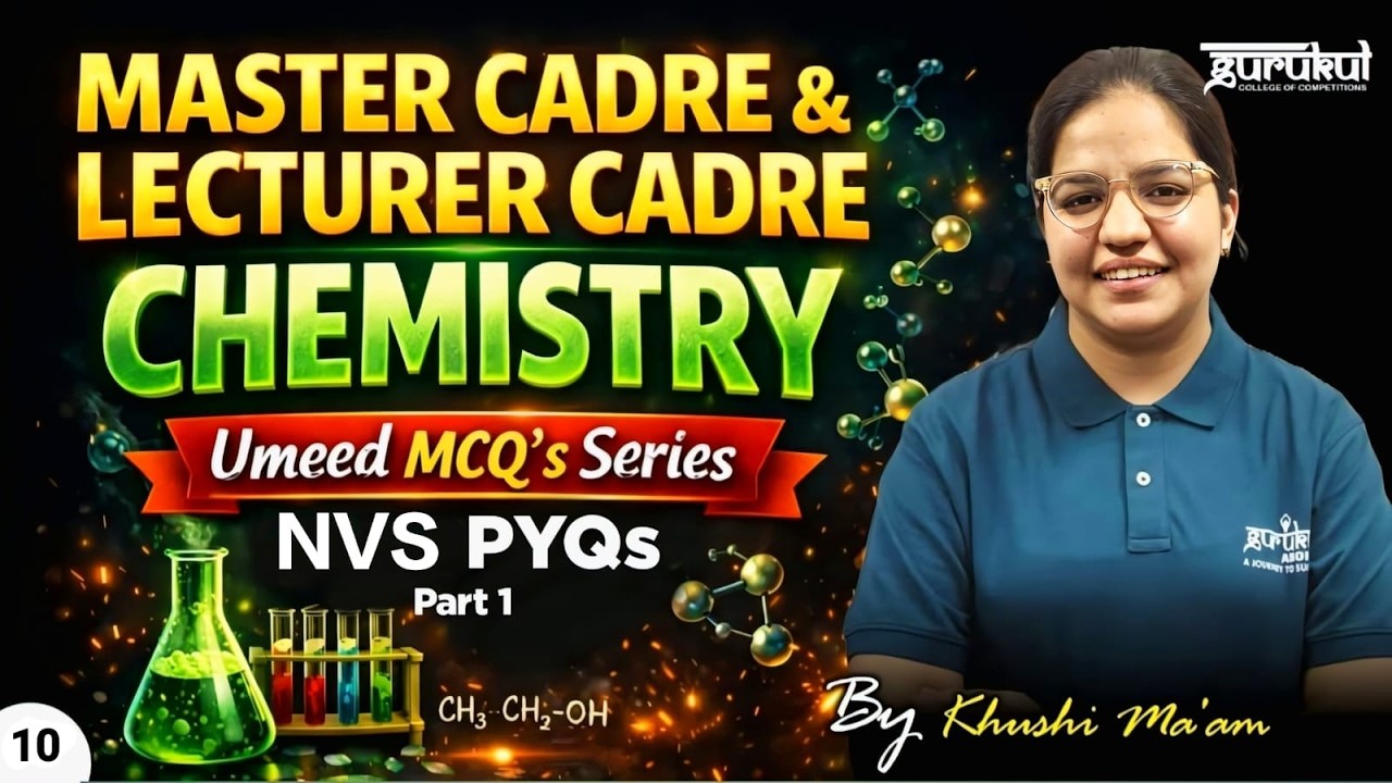 Master Cadre | Lecturer Cadre CHEMISTRY | Important MCQ's 10 | Gurukul Abohar