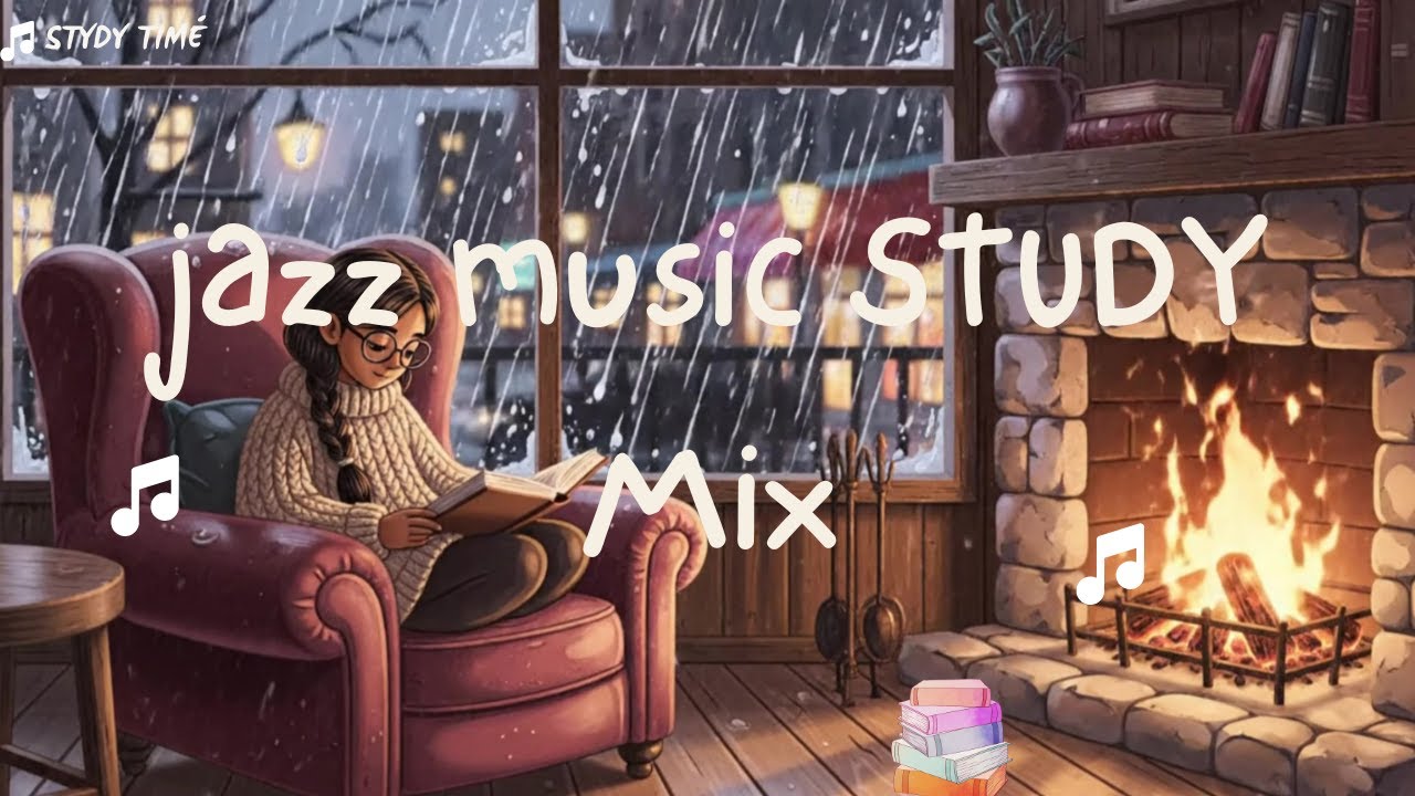 “Cozy Study Jazz with Rain ” | Jazz Tunes | Soft Instrumental | Study background music