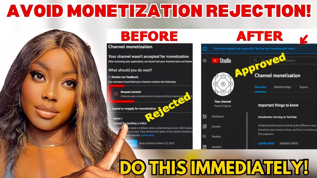 Сделайте это перед подачей заявки на монетизацию на YouTube, чтобы избежать отказа.