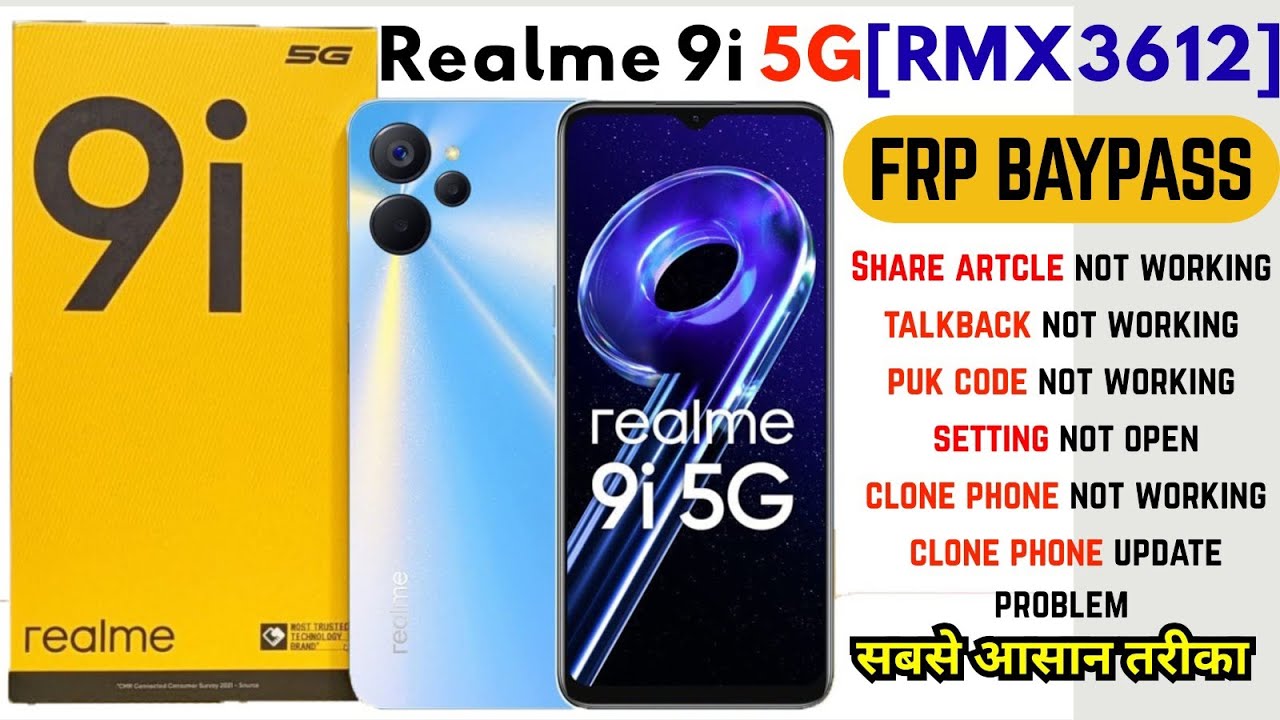 Realme 9i 5g (RMX3612) FRP BAYPASS || Realme 9i 5g Google account unlock 2026 