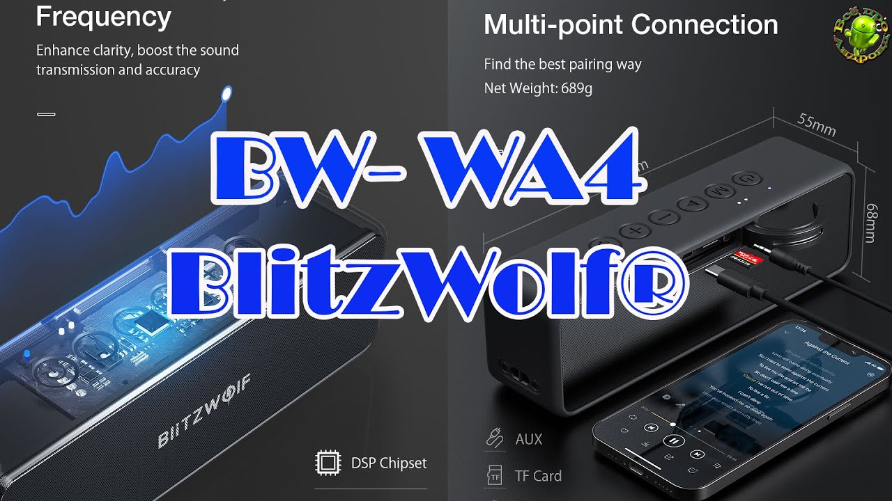 Новинка от BlitzWolf®! Блютус колонка BW- WA4 с DSP чипом с TWS подключением и влагозащитой IPX6
