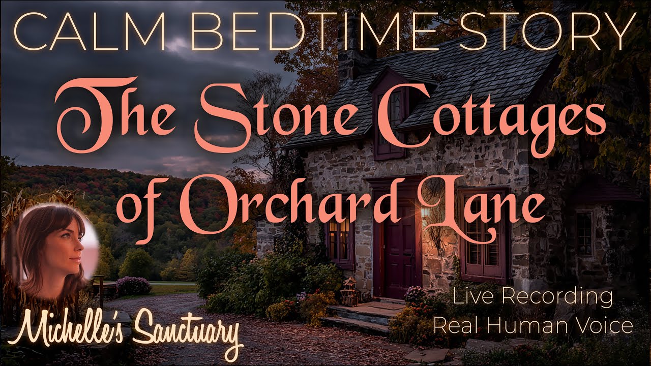 Calm Bedtime Story 🍁  STONE COTTAGES OF ORCHARD LANE 🍎 Sleep Story  (rain sounds, female voice)