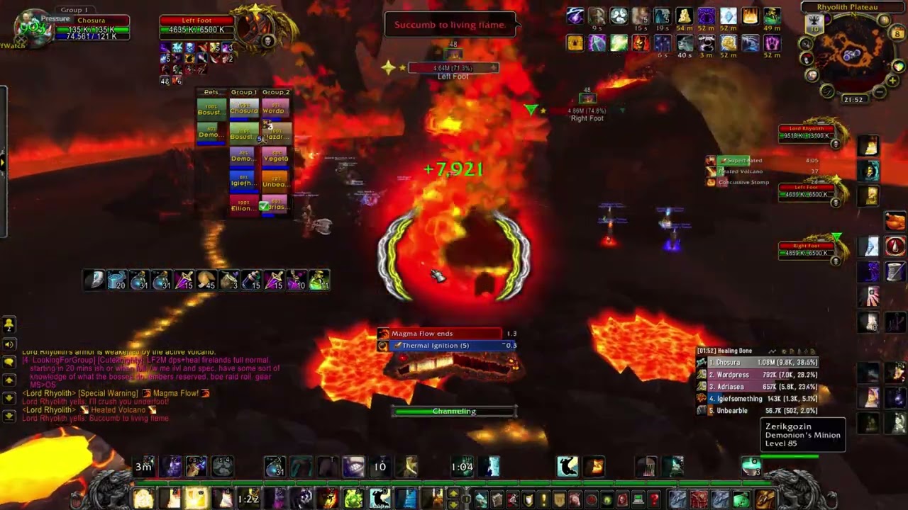Lord Rhyolith 10 man normal - Firelands - Disc Priest PoV
