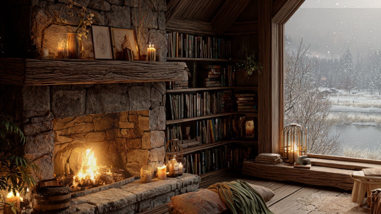 Candlelit Winter Cottage Ambience | Hearth and Meadow