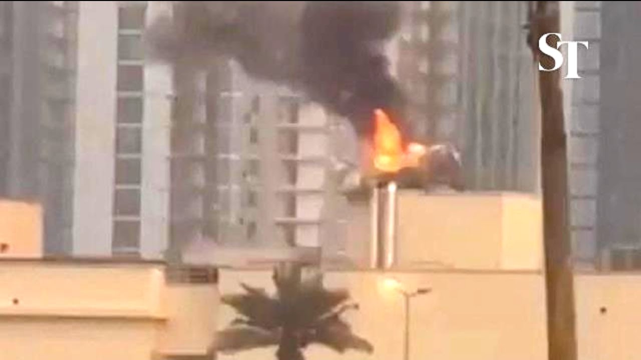 Fire and damage seen at US embassy in Iraq after missile attack