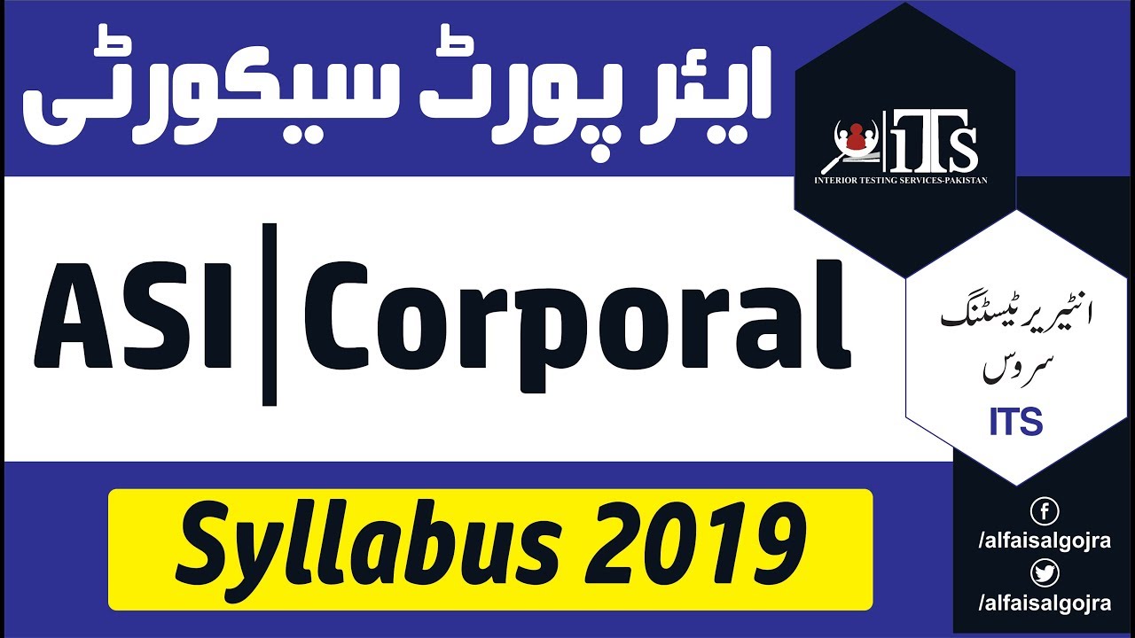 ASF ITS: ASI & Corporal Syllabus & Paper Pattern 2019