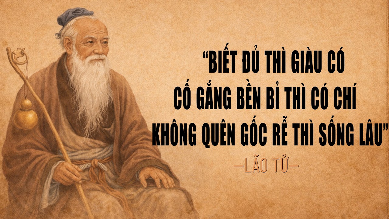 BIẾT ĐỦ THÌ GIÀU CÓ, CỐ GẮNG BỀN BỈ THÌ CÓ CHÍ, KHÔNG QUÊN GỐC RỄ THÌ SỐNG LÂU.