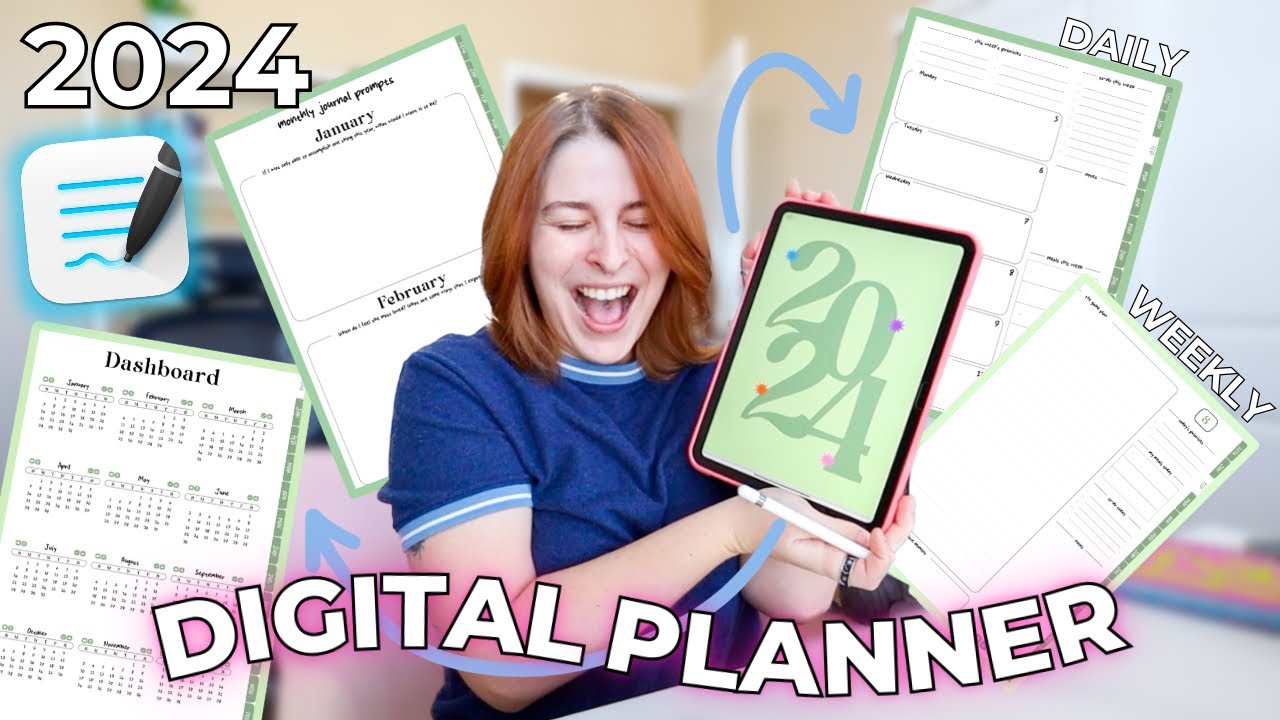 My Digital Planner for 2024!! iPad Planning on GoodNotes with a Daily & Weekly Dated Digital Planner