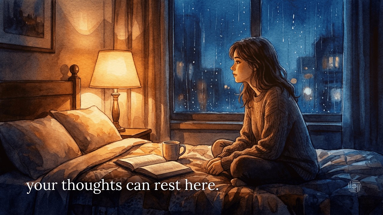 Rainy Night Bedroom 🌧️ Soft Piano for Deep Sleep & Reading | 2.5 Hours