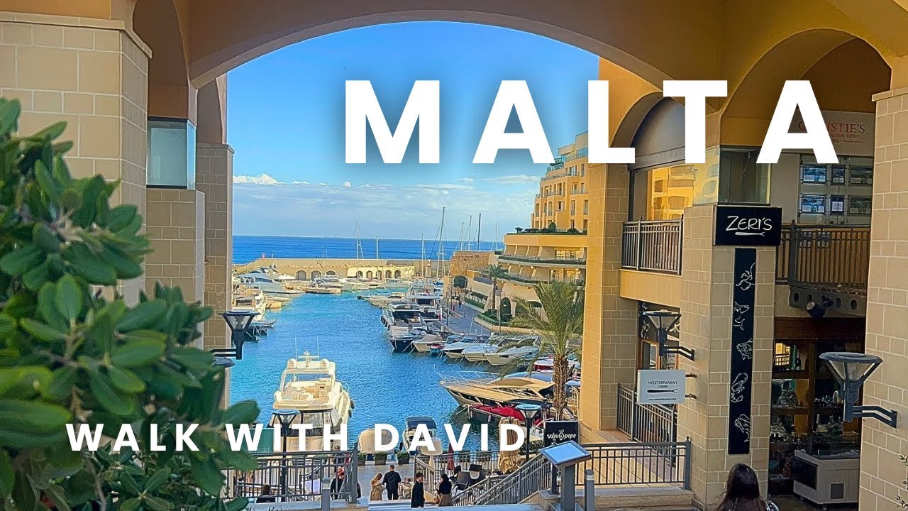 Malta Walking Tour in 4K | StJulians Promenade December Afternoon 
