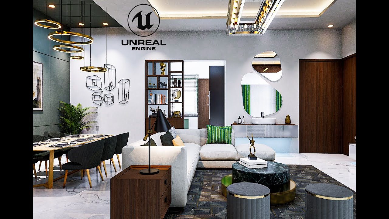 Unreal Engine Modern Indian Lobby cinematic animation in 4K