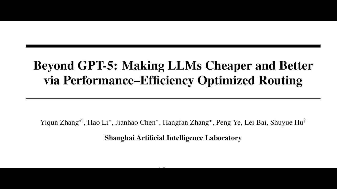 Beyond GPT-5: Making LLMs Cheaper and Better via Performance–Efficiency Optimized Routing