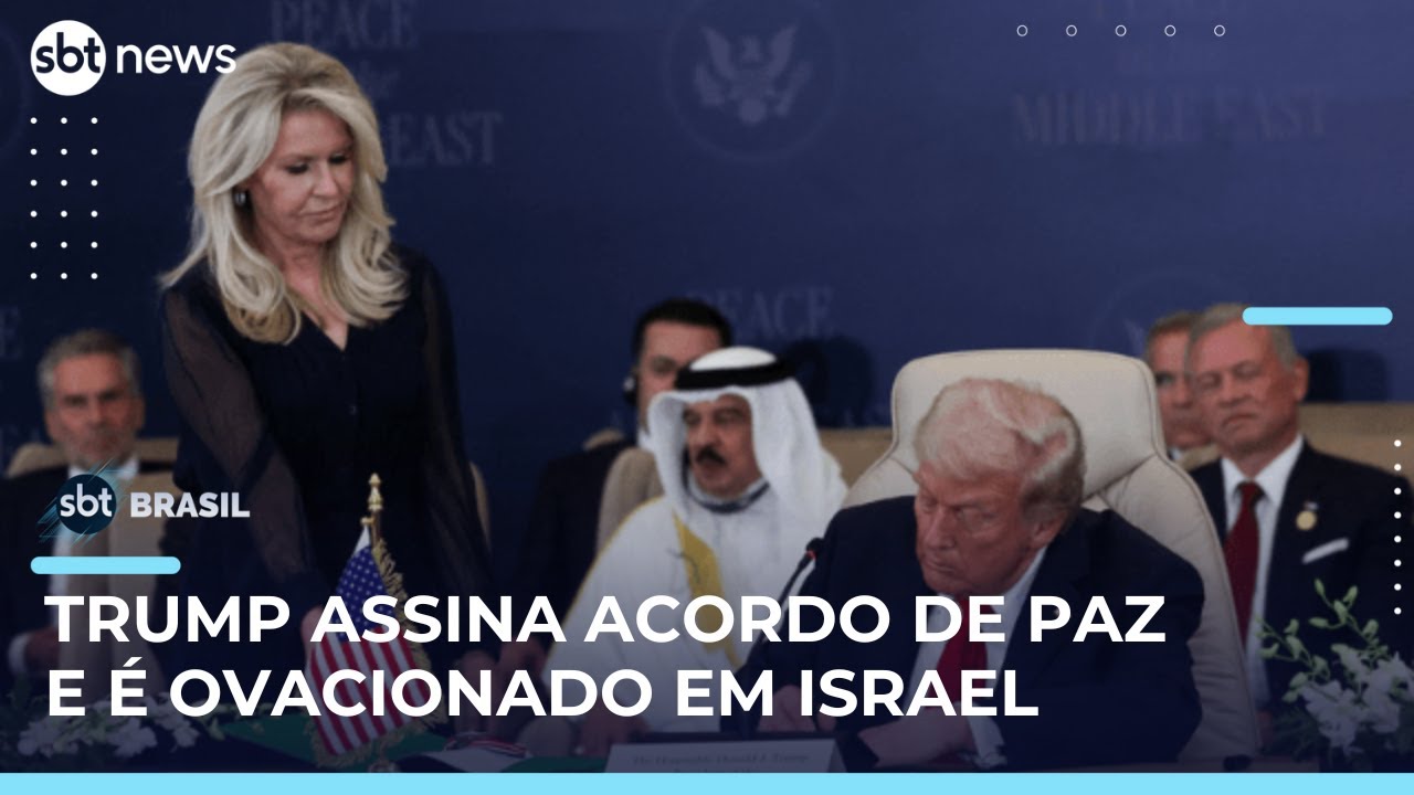 Trump sela acordo de paz, é ovacionado em Israel e encerra missão no Oriente Médio| #SBTBrasil