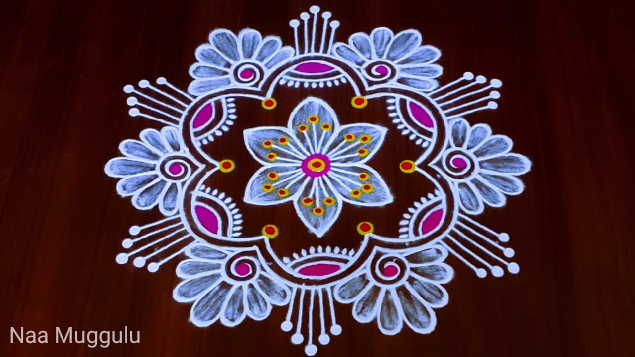 Beautiful daily kolam rangoli design 🌼🌼 Easy chukkala muggulu ( 5×3 ) dots || Naa Muggulu