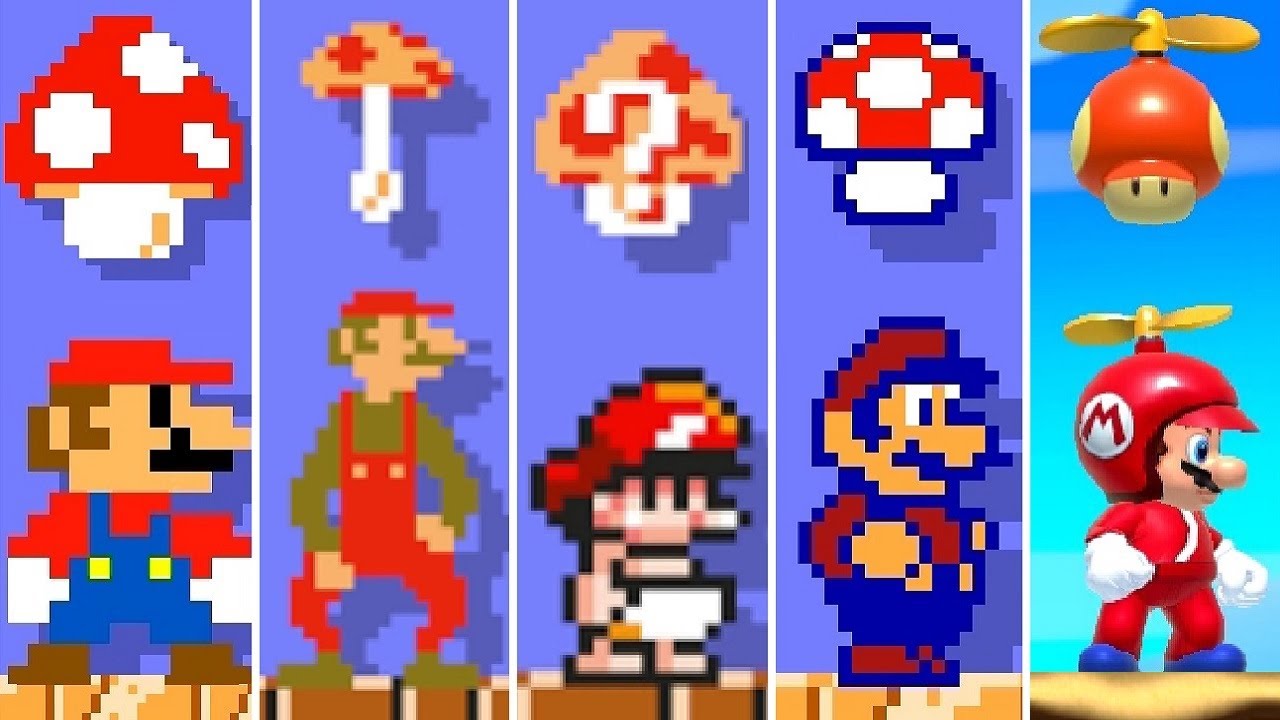 Super Mario Maker 1 & 2 - All Mushroom Power-Ups