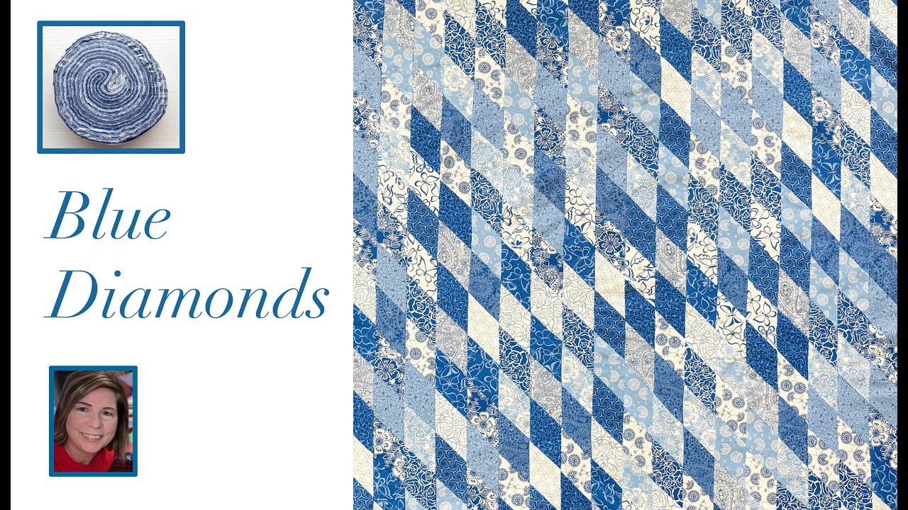 💎 BLUE DIAMONDS 💎 | Use Jelly Rolls 2.5 inch strips | Free Quilt Tutorial