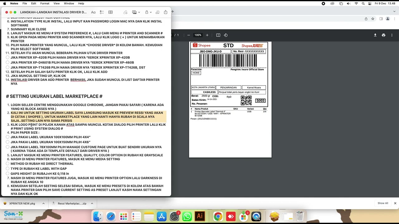 XPRINTER Cara Instalasi Driver Dan Setting Ukuran Label Marketplace Di MAC