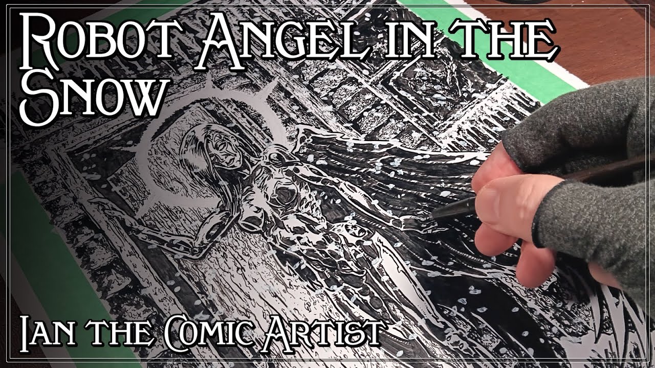 Robot Angel in the Snow Illustration Discussion