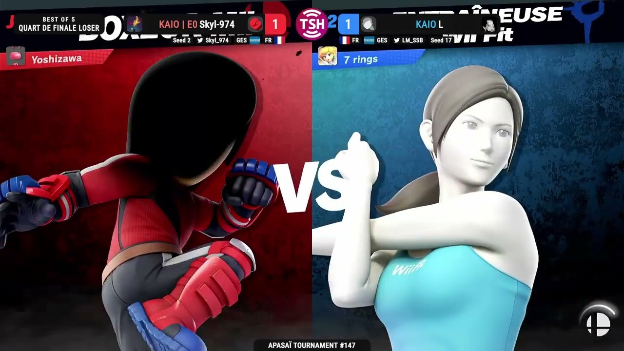 Apasaï #147, Losers Quarter-Final, Skyl-974 (Mii Brawler) vs L (Wii Fit Trainer)