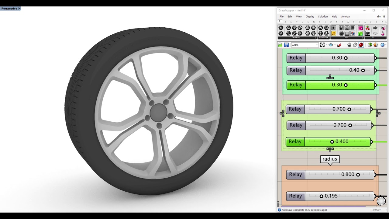 Grasshopper / parametric Rim design 01