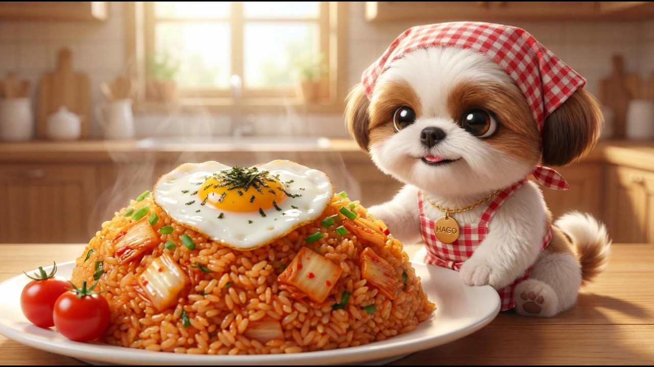 주말엔 역시 김치볶음밥 🍳 하트에그 후라이에 먹방 폭주 🧡