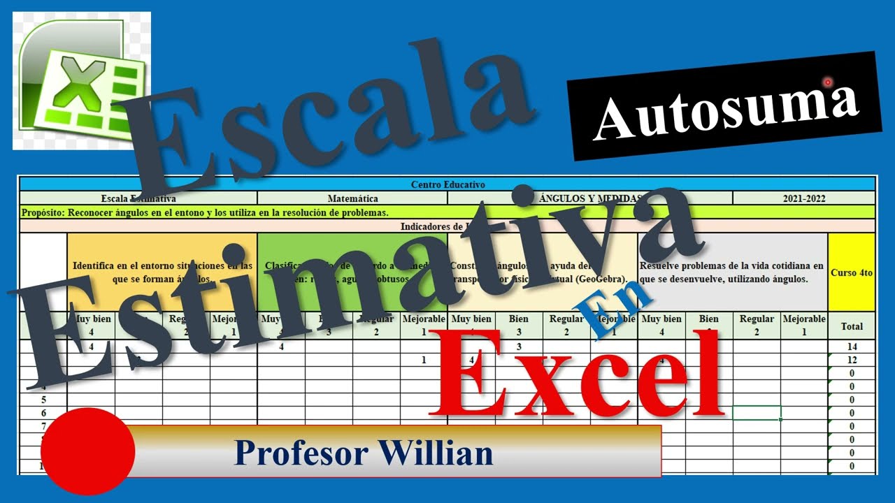 CONSTRUYE ESCALA ESTIMATIVA en Excel.