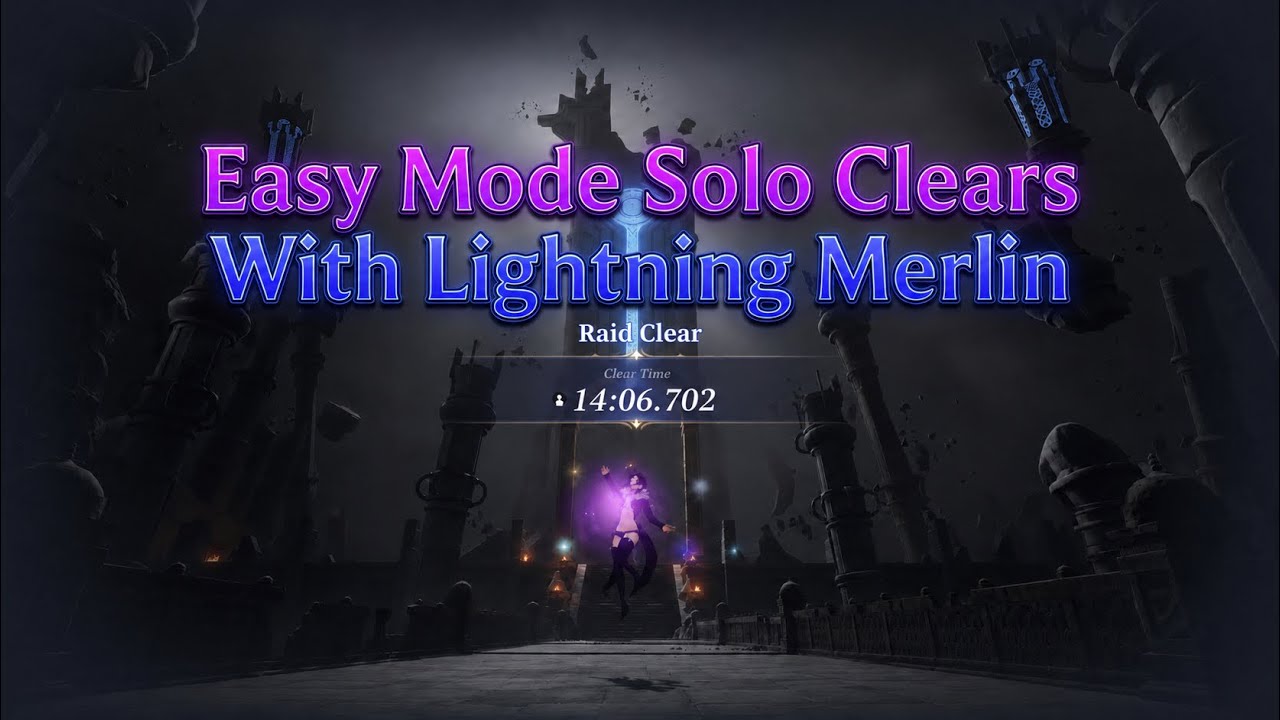  All 4 Taranis Raid Bosses 14 min Solo Clear With Lightning Merlin - The Seven Deadly Sins: Origin