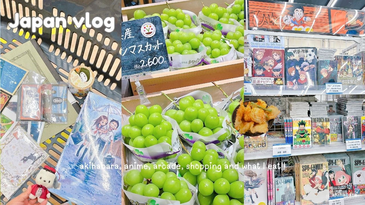 japan vlog 🍥 akihabara, anime, arcade, claw machines, shopping & yummy food!