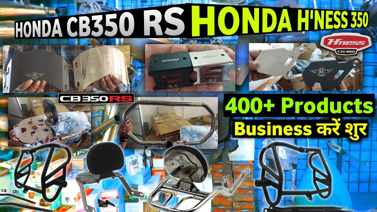 Honda CB350 RS/Honda H'ness Accessories🔥🔥 | Backrest with Carrier, LegGuard,Wiser,Footrest,BashPlate