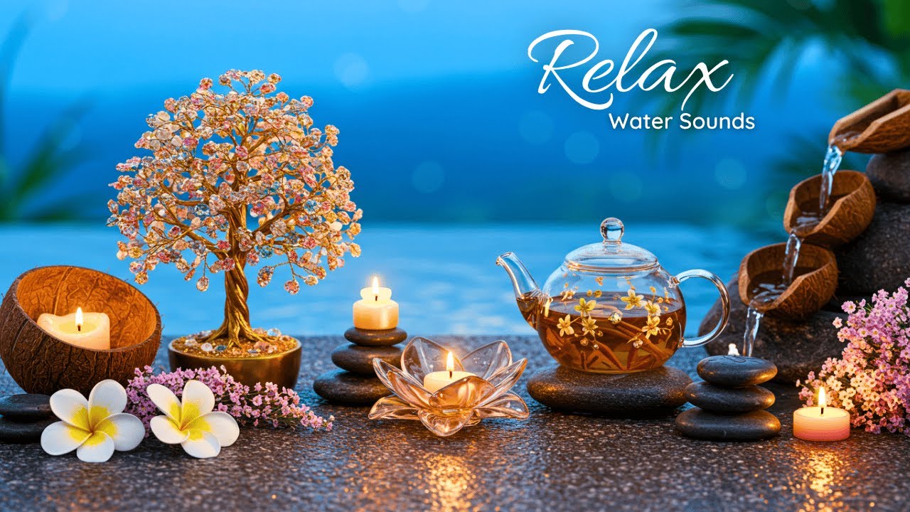 Calm Piano & Water Sounds 🌿 Healing Music for Anxiety and Meditation