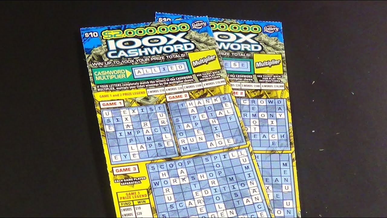 WORDS ON WED. 207: TWO $10 100X CASHWORD Florida Lottery Scratch Tickets