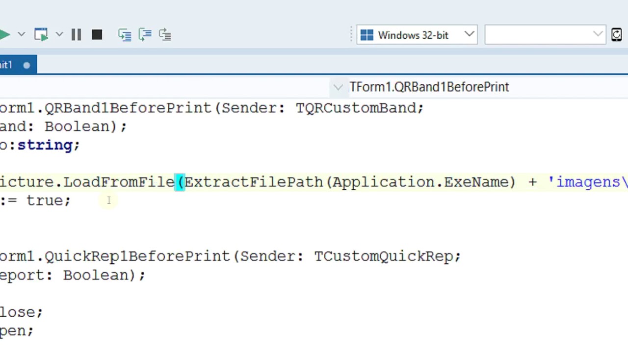 Carregar imagens no Qreport-Campo Tipo Varchar - ExtractFilePath + Application.ExeName-Delphi 10.3