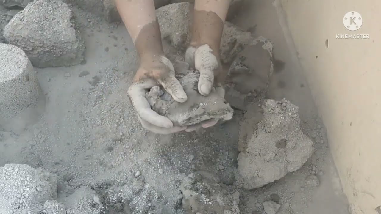 sand cement floor crumbling/mixing and tutorial / sa Asmr/