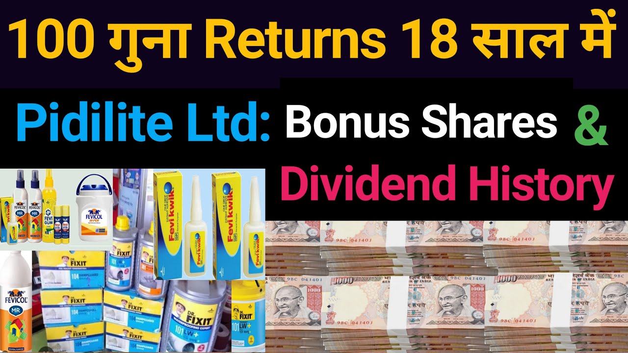 100 गुना Returns 18 साल में | Pidilite Ltd: Bonus Shares & Dividend History |