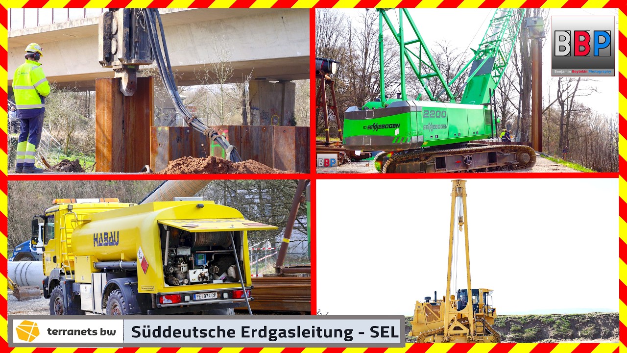 🤓 Sennebogen 2200 m. Vibrationsramme ICE 20RF, CAT RL83,... Pipelinebau Waiblingen, 10.03.2026.