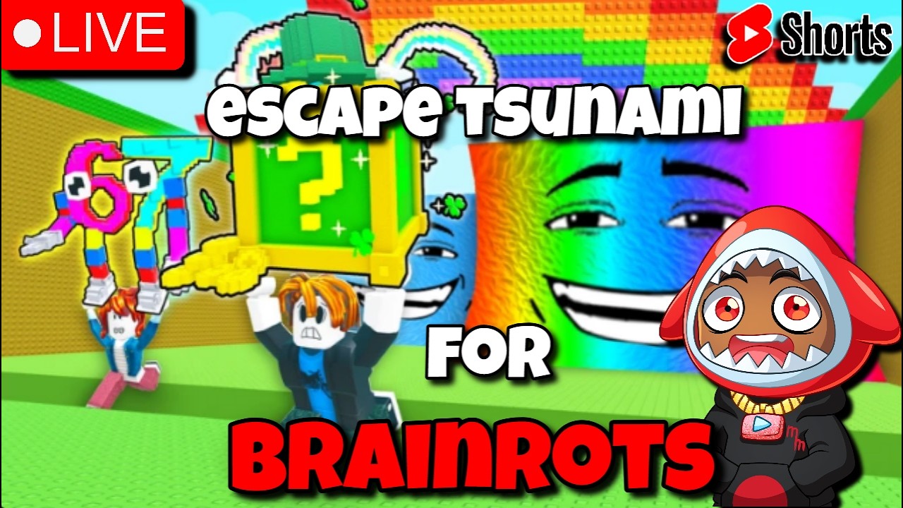 Escape Tsunami For Brainrots With Viewers...🌊 #shorts #roblox