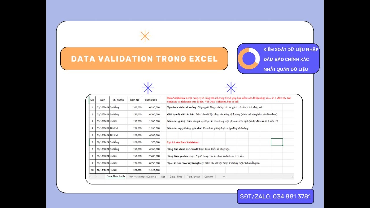 Chia Sẻ Cách Ứng Dụng Data Validation Trong Excel